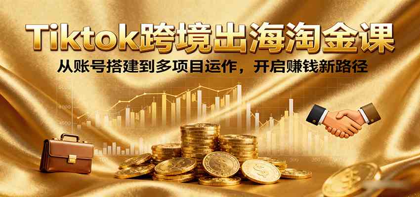 Tiktok跨境出海淘金课，从账号搭建到多项目运作，开启赚钱新路径-知行客