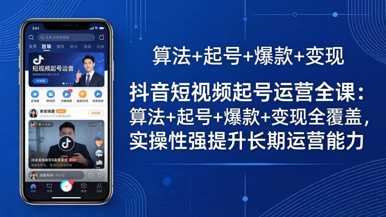 （18071期）抖音短视频起号运营全课：算法+起号+爆款+变现全覆盖，实操性强提升长期运营能力-知行客