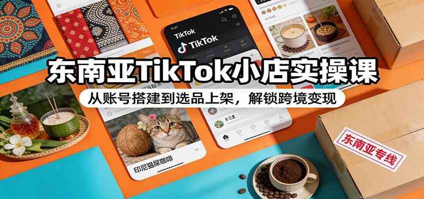 东南亚TikTok小店实操课：从账号搭建到选品上架，解锁跨境变现-知行客
