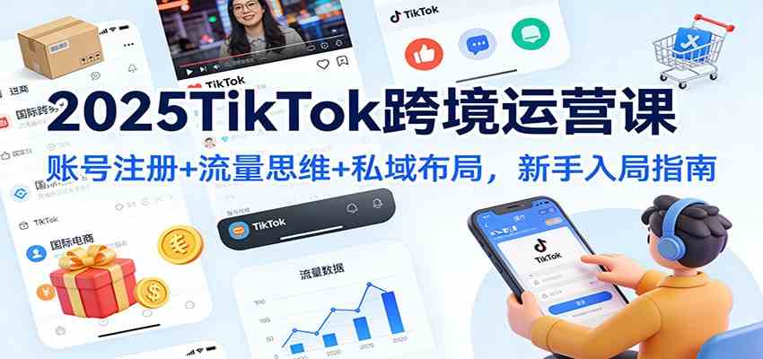 2025TikTok跨境运营课：账号注册+流量思维+私域布局，新手入局指南-知行客
