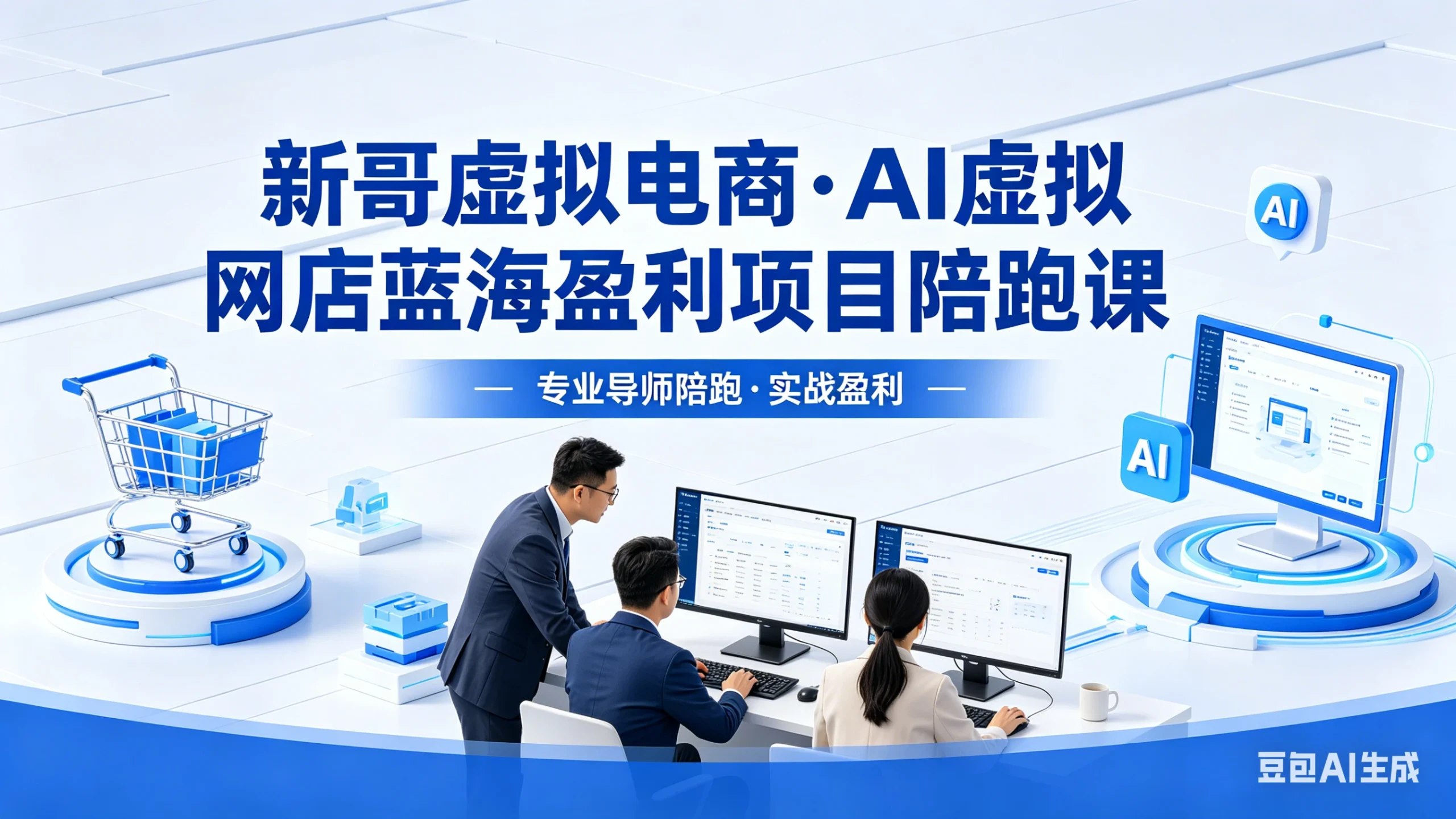 【精】新哥虚拟电商：AI虚拟网店蓝海盈利项目陪跑课，零货源开店运营全流程：选品+上架+发货+避坑+运营起店-知行客