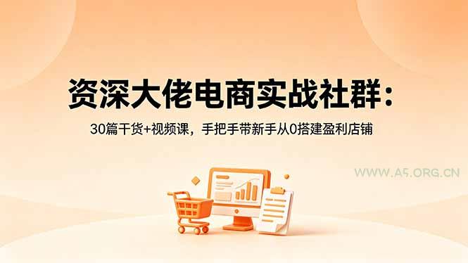 【精】资深大佬电商实战社群：30篇干货+视频课，手把手带新手从0搭建盈利店铺-知行客