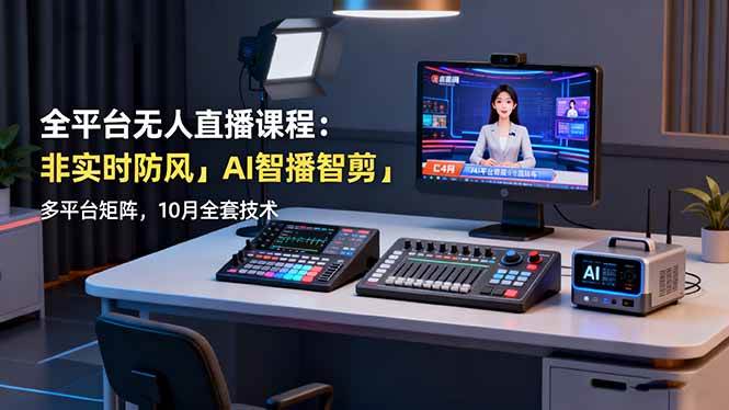 （16414期）全平台无人直播课程：非实时防风＋AI智播智剪＋多平台矩阵，10月全套技术-知行客