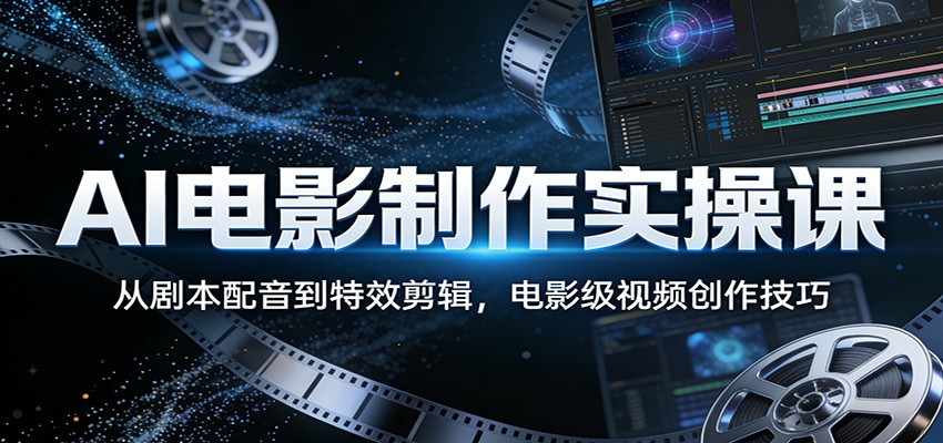 AI电影制作实操课：从剧本配音到特效剪辑，电影级视频创作技巧-知行客