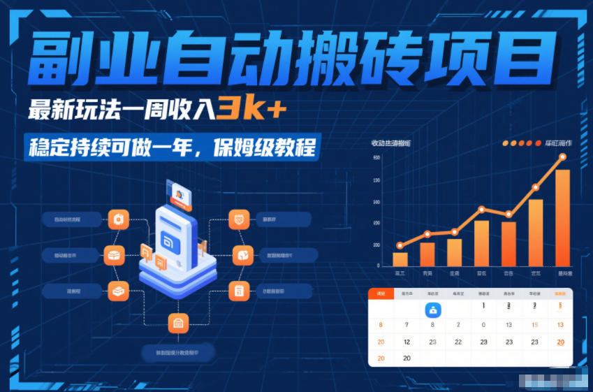 副业自动搬砖项目，最新玩法一周收入3k+，稳定持续可做一年，保姆级教程【揭秘】-知行客