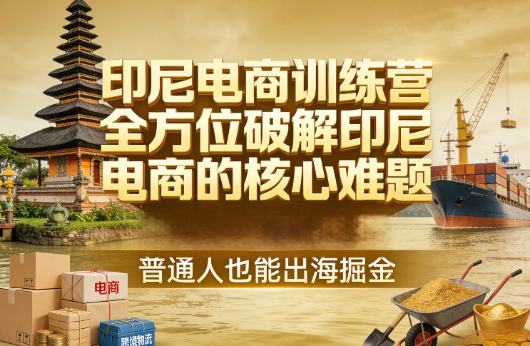 印尼电商训练营，全方位破解印尼电商的核心难题，普通人也能出海掘金-知行客