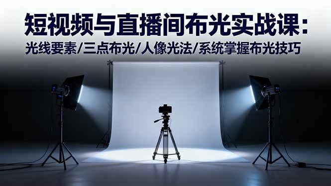 （16416期）短视频与直播间布光实战课：光线要素/三点布光/人像光法/系统掌握布光技巧-知行客