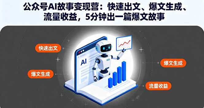 (16201期)公众号AI故事变现营:快速出文、爆文生成、流量收益,5分钟出一篇爆文故事-知行客