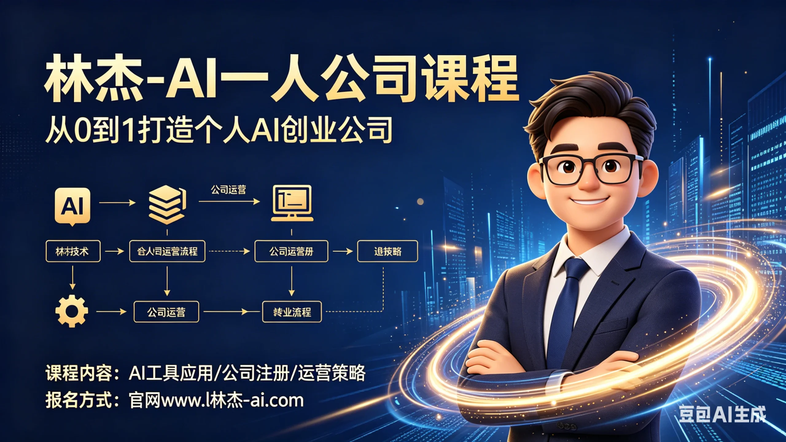 林杰-AI一人公司实战教学，让AI替你写文案、剪视频、找客户-知行客