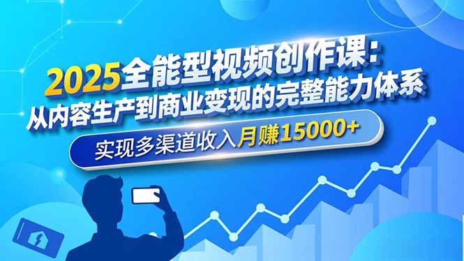 2025全能型视频创作课：从内容生产到商业变现的完整能力体系，实现多渠道收入月赚15000+-知行客
