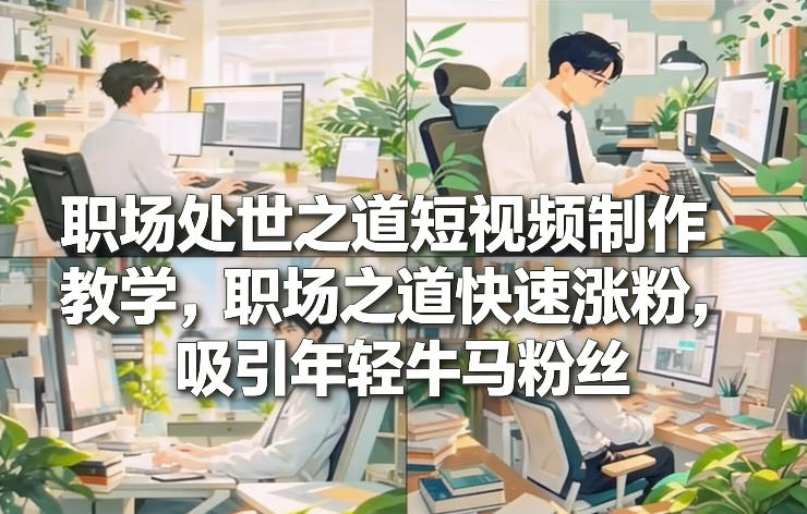 职场处世之道短视频制作教学，职场之道快速涨粉，吸引年轻牛马粉丝-知行客