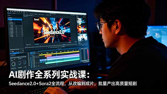 【精】AI剧作全系列实战课：Seedance2.0+Sora2全流程，从改编到成片，批量产出高质量短剧-知行客