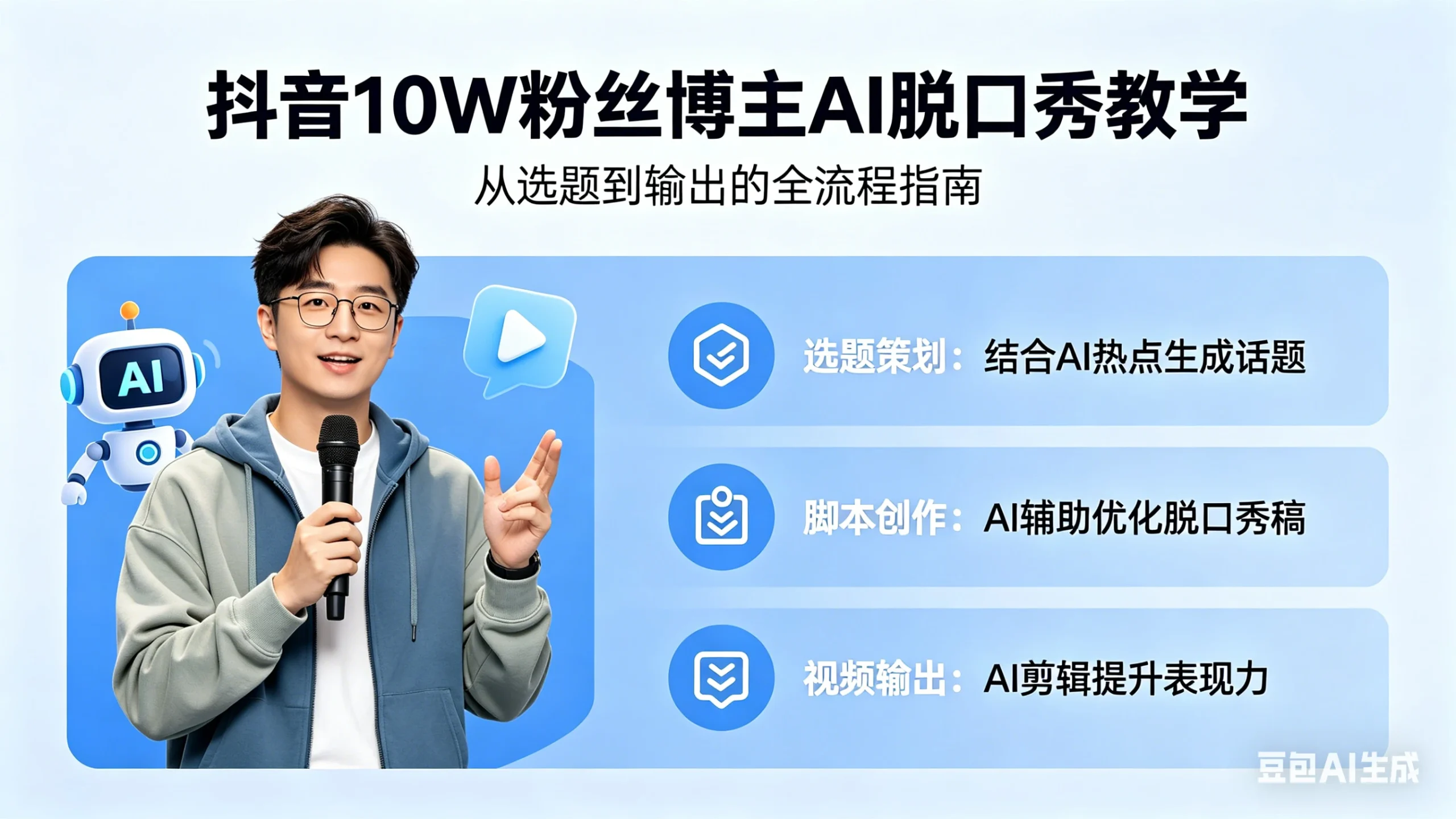 抖音10W粉丝博主AI脱口秀教学 最近刷屏的很火爆的玩法 低门槛 可复制 | 资源下载 - 知行客-知行客