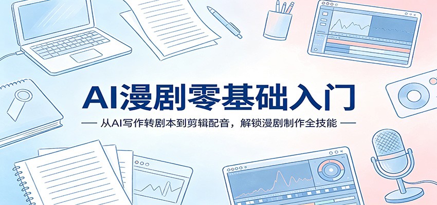 AI漫剧零基础入门：从AI写作转剧本到剪辑配音，解锁漫剧制作全技能 | 资源下载 - 知行客-知行客