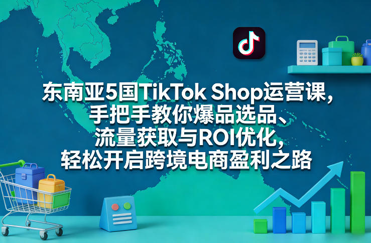东南亚5国TikTok Shop运营课，手把手教你爆品选品、流量获取与ROI优化，轻松开启跨境电商盈利之路-知行客