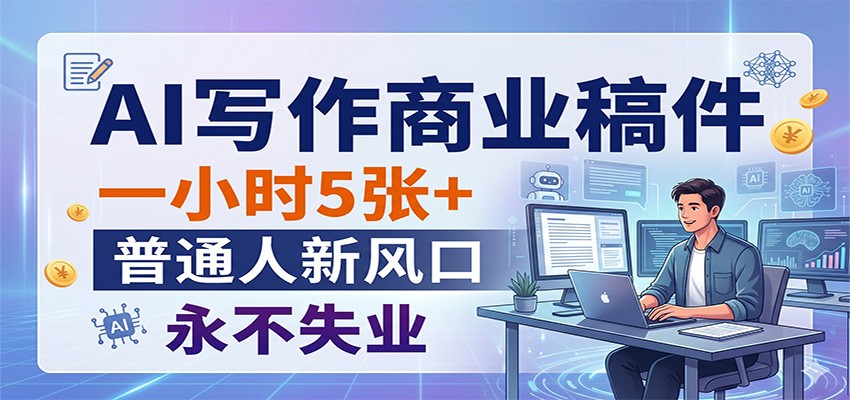 AI写作商业稿件，一小时5张+，普通人新风口，永不失业-知行客