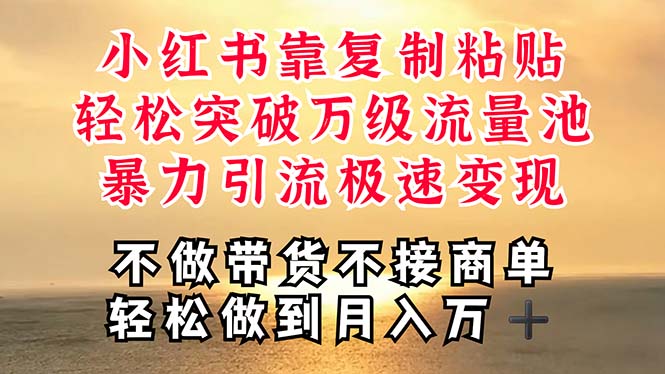 （11139期）深层揭秘小红书，靠复制粘贴，一周突破万级流量池，无脑搬运，暴力引流…-知行客