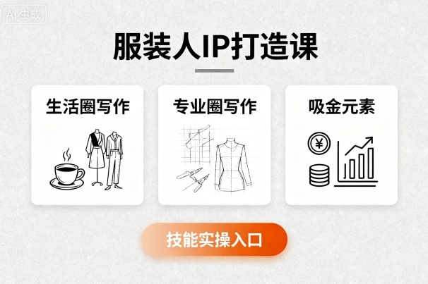 服装人IP打造课，文案创富+生活圈写作+专业圈写作+服装人专属+吸金元素+技能实操-知行客