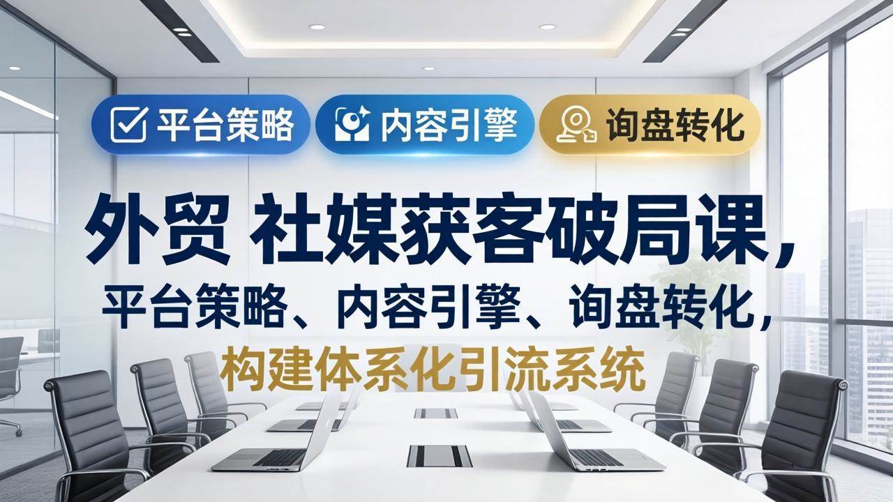 （17901期）外贸 社媒获客破局课，平台策略、内容引擎、询盘转化，构建体系化引流系统（更新26年3月）-知行客