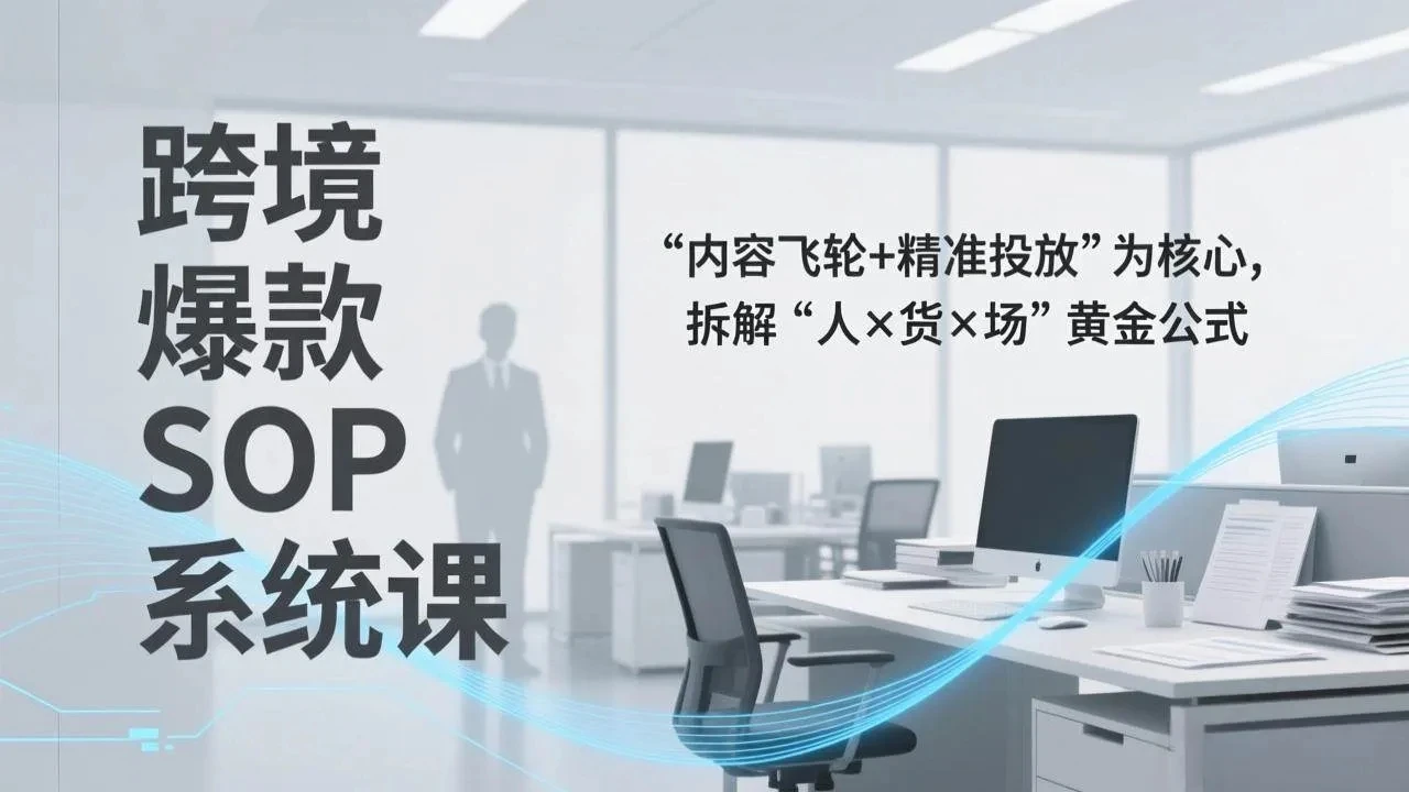 【精】跨境爆款SOP系统课，“内容飞轮+精准投放”为核心，拆解“人×货×场”黄金公式-知行客