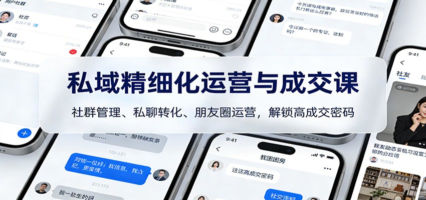 私域精细化运营与成交课：社群管理、私聊转化、朋友圈运营，解锁高成交密码-知行客