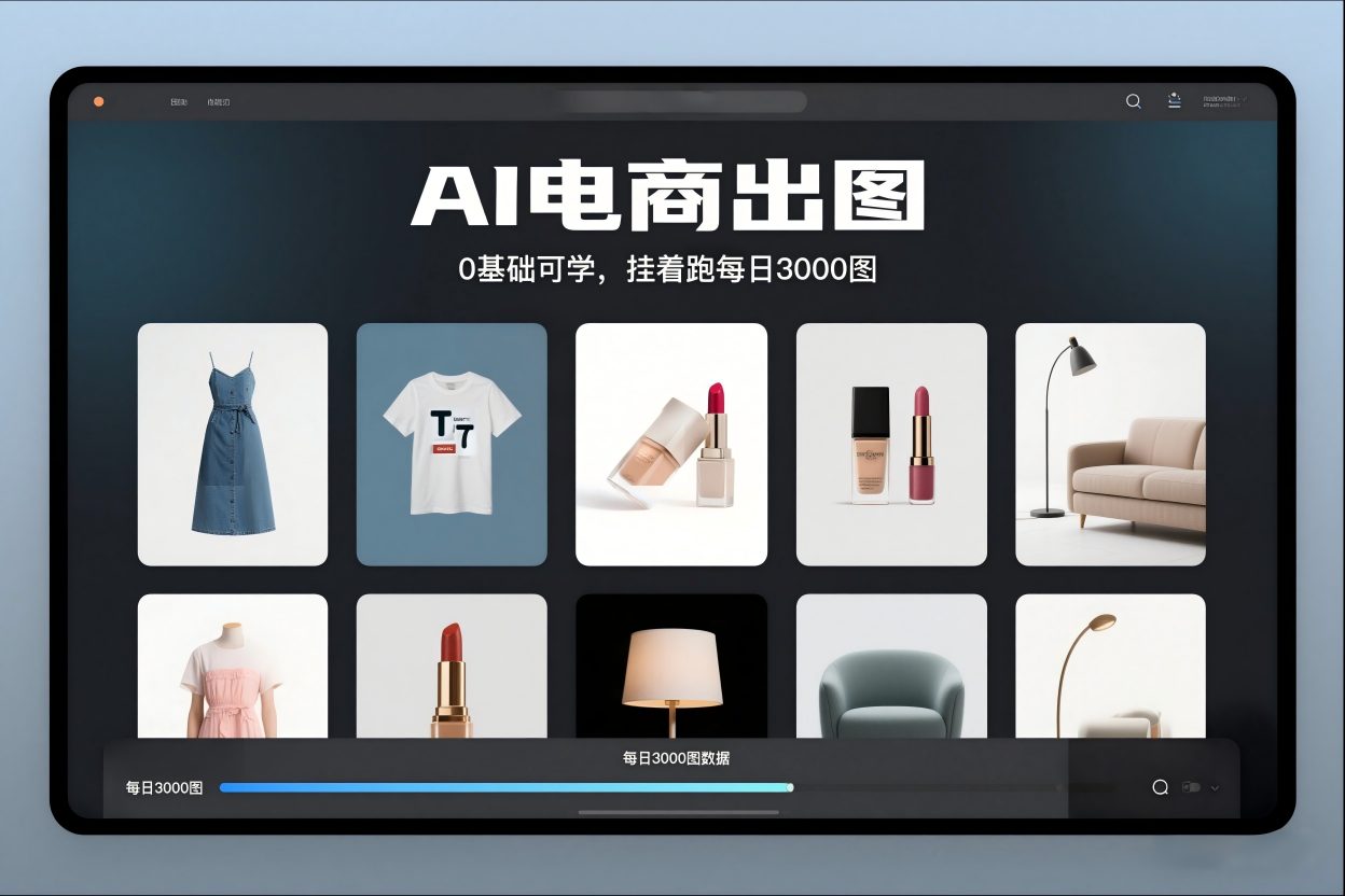 AI电商出图，0基础可学，挂着跑每日3000图 | 资源下载 - 知行客-知行客