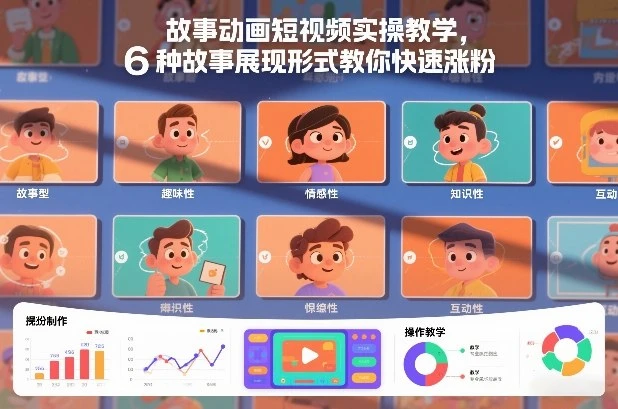 【精】故事动画短视频实操教学，6种故事展现形式教你快速涨粉-知行客