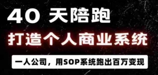 40天陪跑打造个人商业系统，一人公司，用SOP系统跑出百W变现-知行客