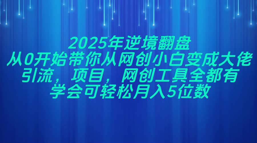 （14473期）2025年逆境翻盘，从0开始带你从网创小白变成大佬，引流，项目，网创工…-知行客