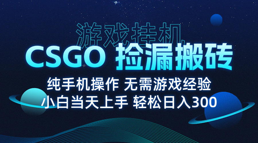 8月最新游戏搬砖，CSGO纯挂机，不需要玩游戏，实现真挂机，月入1W+-知行客