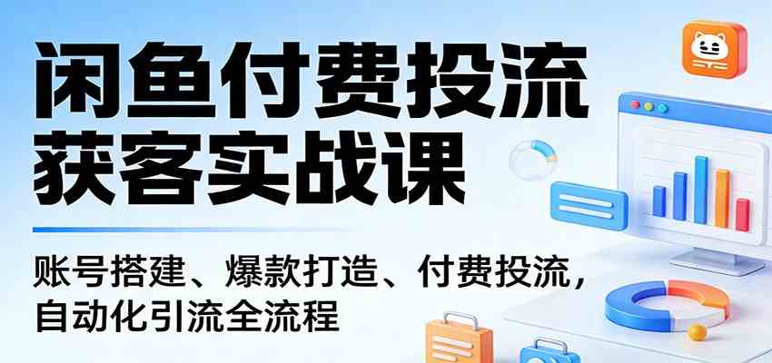 闲鱼付费投流获客实战课：账号搭建、爆款打造、付费投流， 自动化引流全流程-知行客