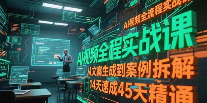 （15172期）AI视频全流程实战课，从文案生成到案例拆解，14天速成45天精通-知行客