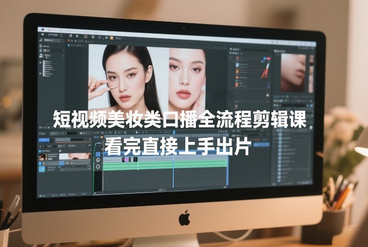 短视频美妆类口播全流程剪辑课，看完直接上手出片-知行客
