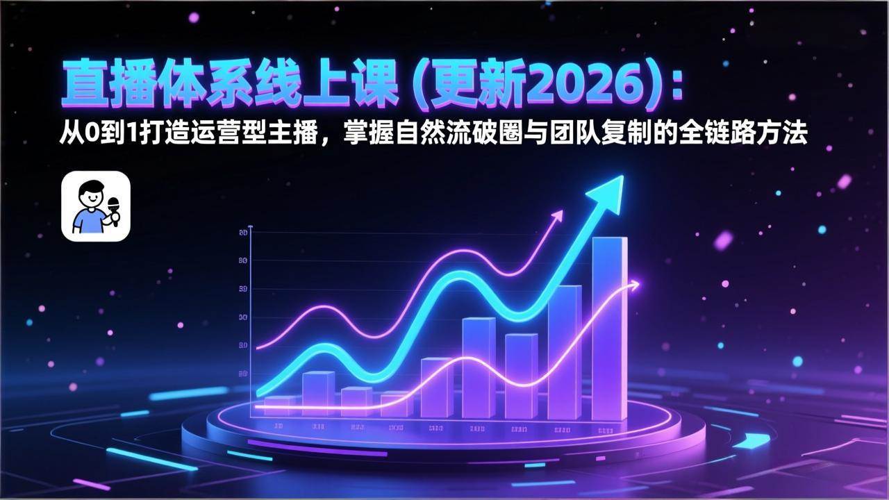 （17301期）直播体系线上课(更新2026)：从0到1打造运营型主播，掌握自然流破圈与团队复制的全链路方法-知行客