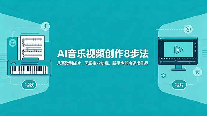 （18340期）AI音乐视频创作8步法：从写歌到成片，无需专业功底，新手也能快速出作品-知行客