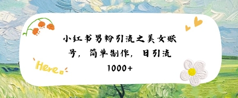 小红书男粉引流项目之美女账号6，简单制作，条条爆款原创，不违规-知行客