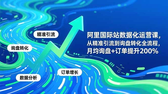 【精】阿里国际站数据化运营课-3月，从精准引流到询盘转化全流程，月均询盘+订单提升200%-知行客