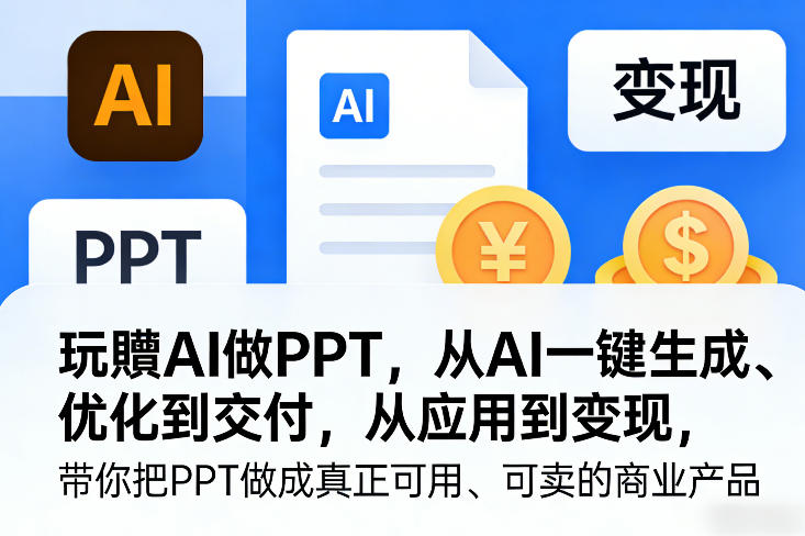 玩賺AI做PPT，从AI一键生成、优化到交付，从应用到变现，带你把PPT做成真正可用、可卖的商业产品（更新0401）-知行客