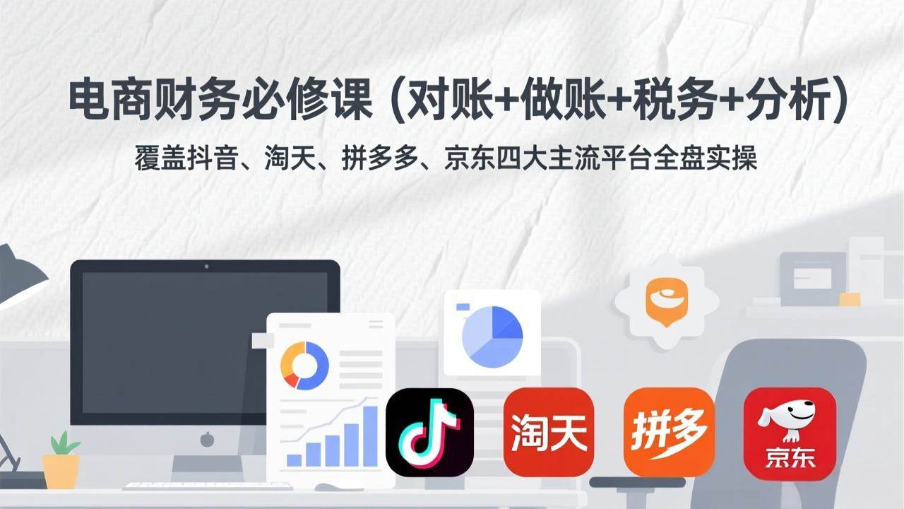 （17390期）电商财务必修课（对账+做账+税务+分析）覆盖抖音、淘天、拼多多、京东四大主流平台全盘实操-知行客