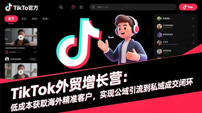 TikTok外贸增长营：低成本获取海外精准客户，实现公域引流到私域成交闭环-知行客