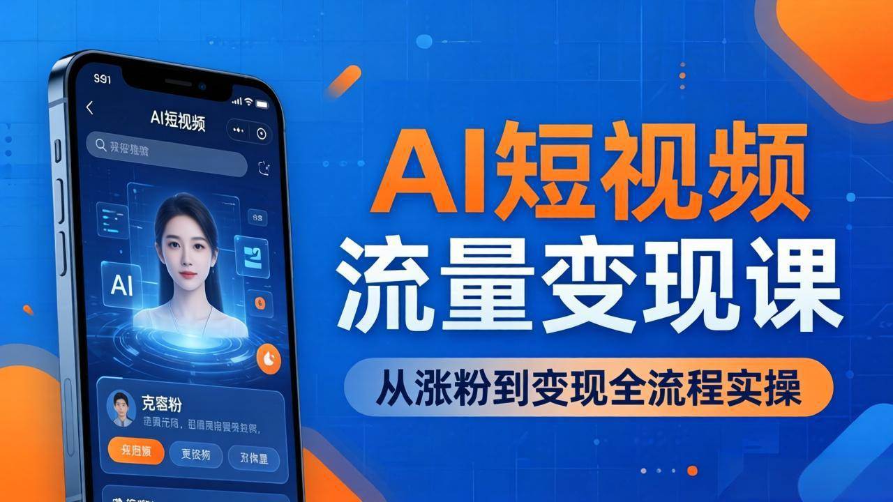 （17939期）AI短视频流量变现课：一部手机玩转数字人克隆+爆款制作，从涨粉到变现全流程实操-知行客