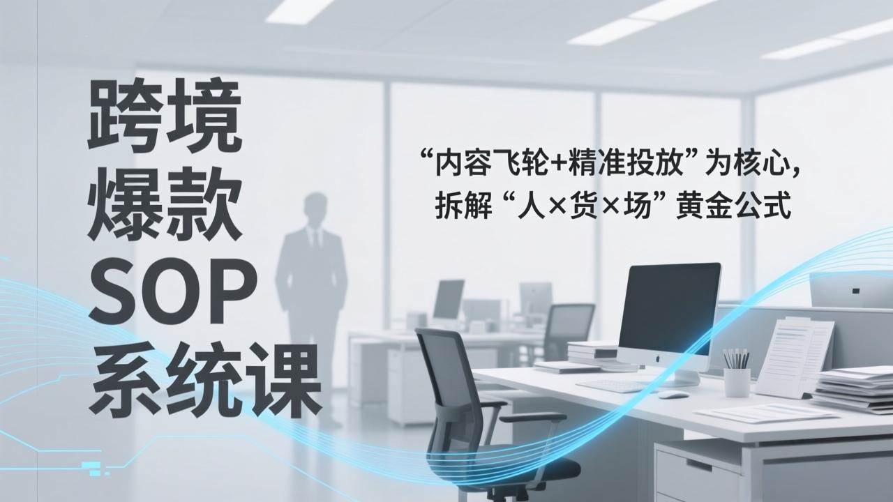 （17370期）跨境爆款SOP系统课，“内容飞轮+精准投放”为核心，拆解“人×货×场”黄金公式-知行客