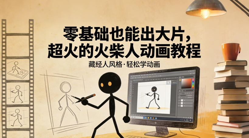 零基础也能出大片，超火的火柴人动画教程(藏经人风格)-知行客