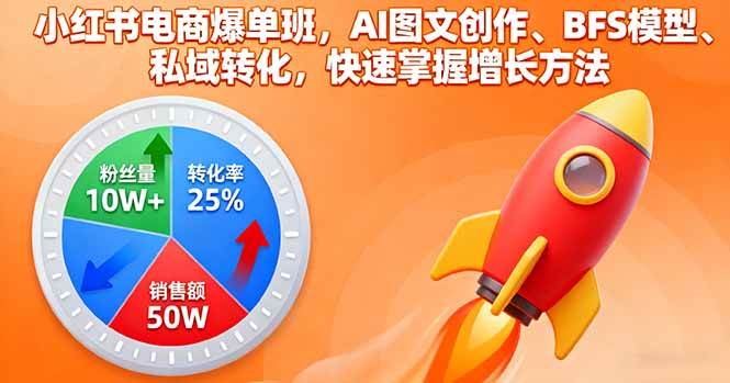 （16187期）小红书电商爆单班，AI图文创作、BFS模型、私域转化，快速掌握增长方法-知行客
