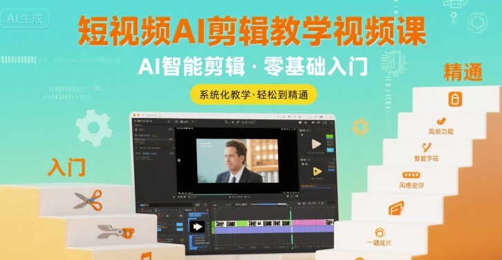 短视频AI剪辑教学视频课，入门到精通-知行客