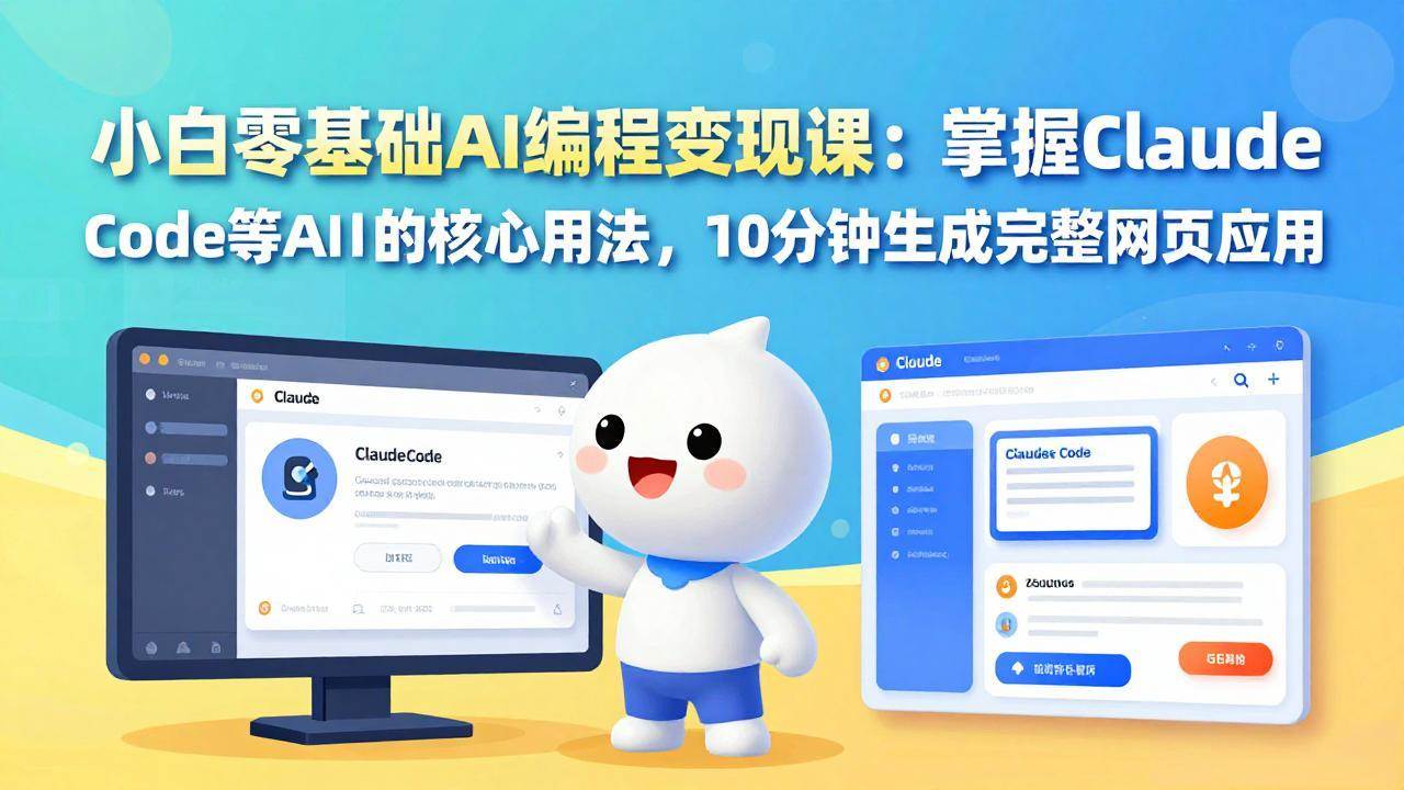 （17562期）小白零基础AI编程变现课：掌握Claude Code等AI工具的核心用法，10分钟生成完整网页应用-知行客