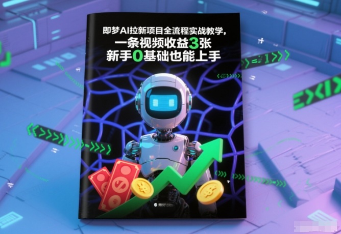 即梦AI拉新项目全流程实战教学，一条视频收益3张，新手0基础也能上手-知行客