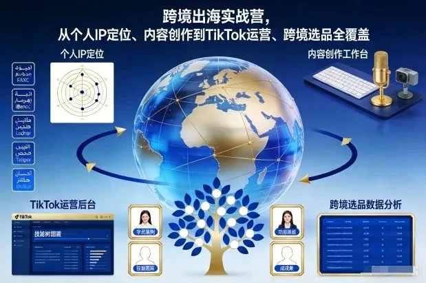 【精】跨境出海实战营，从个人IP定位、内容创作到TikTok运营、跨境选品全覆盖-知行客