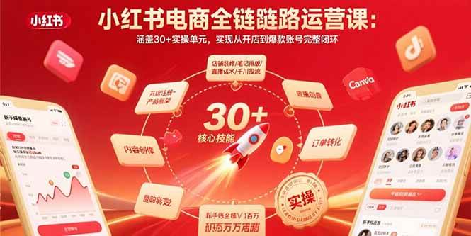 (15751期)小红书电商全链路运营课:涵盖30+实操单元,实现从开店到爆款账号完整闭环-知行客