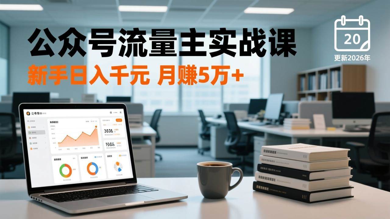 （17144期）公众号流量主实战课，爆文写作、流量池运营、多平台分发，新手日入千元月赚5万+更新2026年-知行客